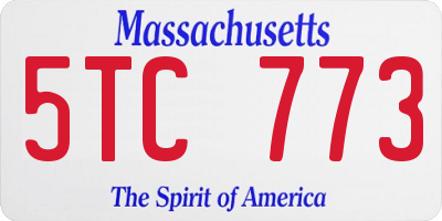 MA license plate 5TC773