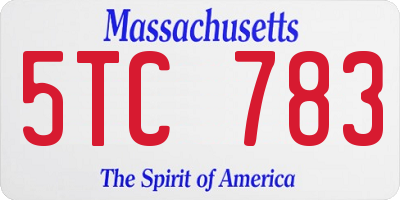 MA license plate 5TC783