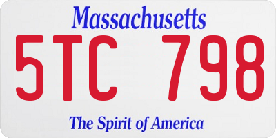 MA license plate 5TC798