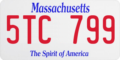 MA license plate 5TC799