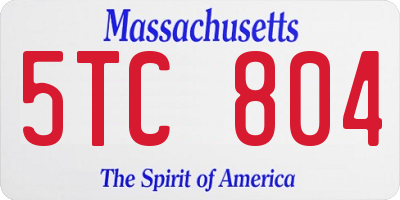 MA license plate 5TC804