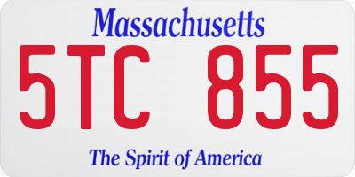 MA license plate 5TC855
