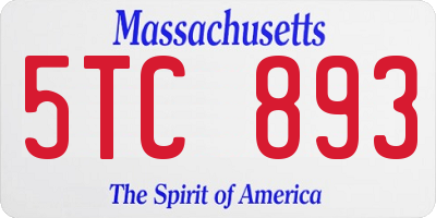 MA license plate 5TC893