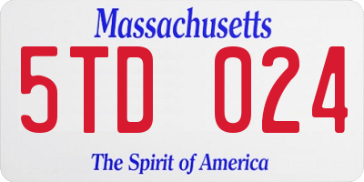MA license plate 5TD024