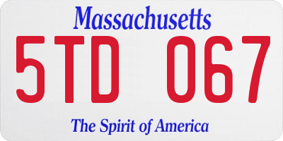 MA license plate 5TD067
