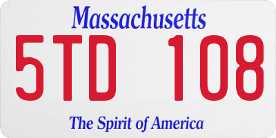 MA license plate 5TD108