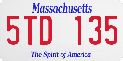 MA license plate 5TD135