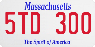 MA license plate 5TD300