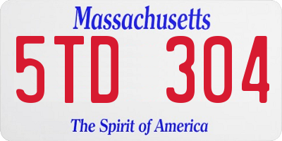MA license plate 5TD304