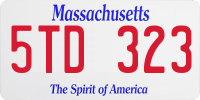 MA license plate 5TD323