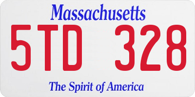 MA license plate 5TD328