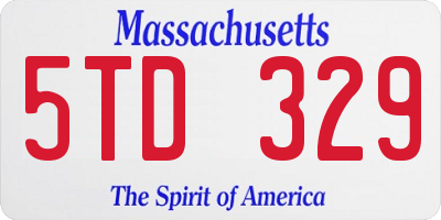 MA license plate 5TD329