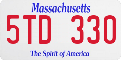 MA license plate 5TD330