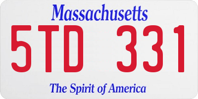 MA license plate 5TD331