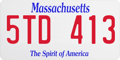 MA license plate 5TD413