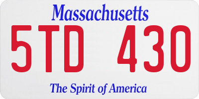 MA license plate 5TD430