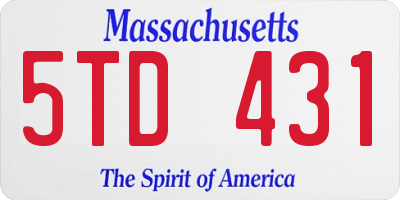 MA license plate 5TD431
