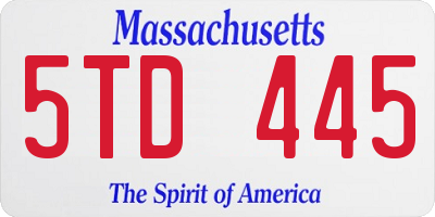 MA license plate 5TD445