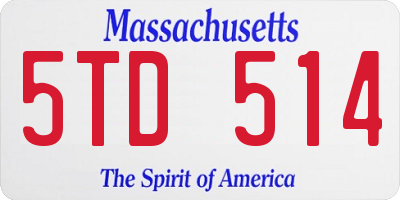 MA license plate 5TD514