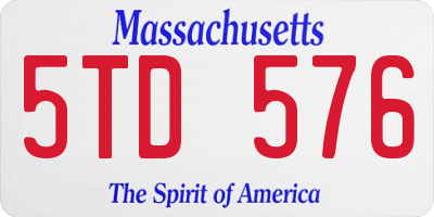 MA license plate 5TD576
