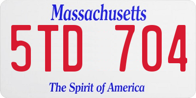 MA license plate 5TD704