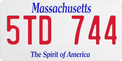 MA license plate 5TD744