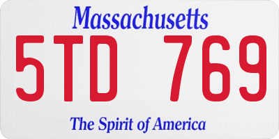 MA license plate 5TD769