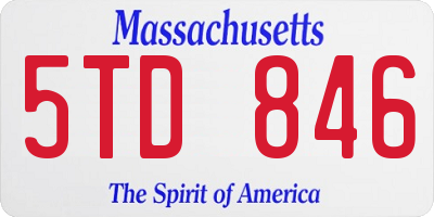 MA license plate 5TD846