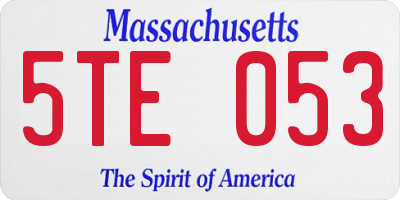 MA license plate 5TE053