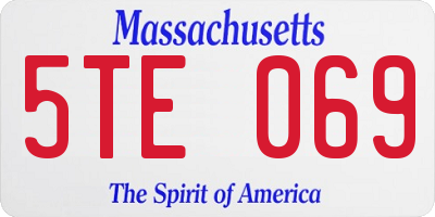 MA license plate 5TE069