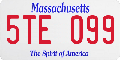 MA license plate 5TE099