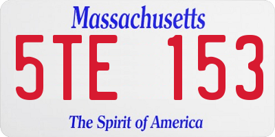 MA license plate 5TE153