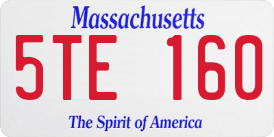 MA license plate 5TE160