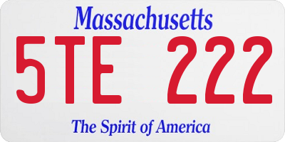 MA license plate 5TE222