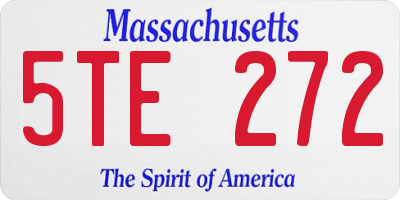MA license plate 5TE272