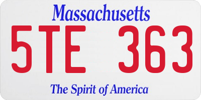 MA license plate 5TE363