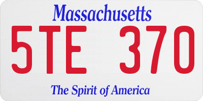 MA license plate 5TE370