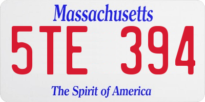 MA license plate 5TE394