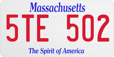 MA license plate 5TE502