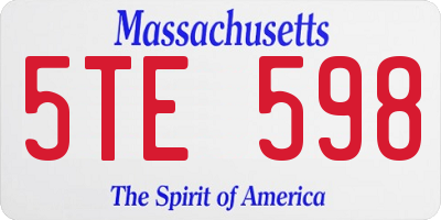 MA license plate 5TE598