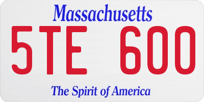 MA license plate 5TE600