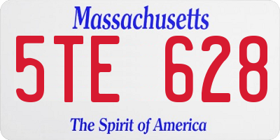 MA license plate 5TE628