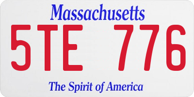 MA license plate 5TE776