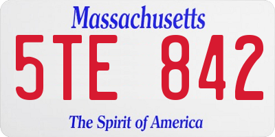 MA license plate 5TE842