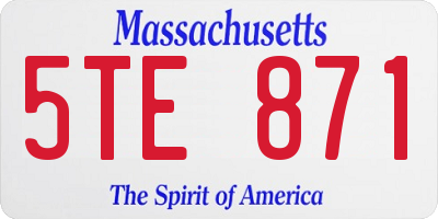 MA license plate 5TE871