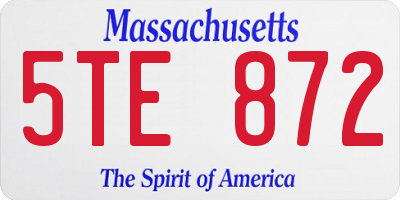 MA license plate 5TE872