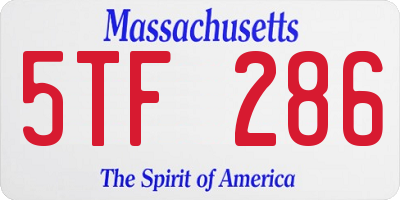 MA license plate 5TF286