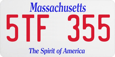 MA license plate 5TF355