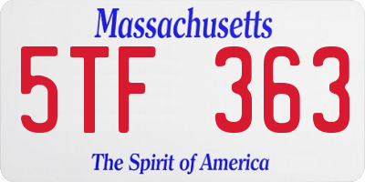 MA license plate 5TF363
