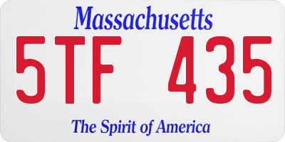 MA license plate 5TF435